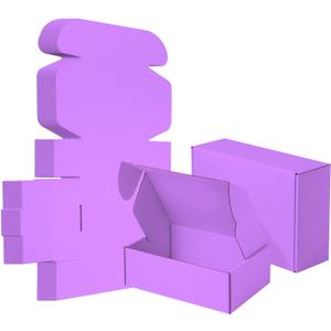 25 Pack Small Shipping Boxes Purple Corrugated Cardboard Box 9x6x3 inchesCorrugated Box for Packaging Small Business,Mailing Packing Literature Mailer,Shipping Gift Boxes
