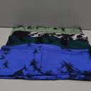 Mumucove 4 Pcs Womens Workout Leggings Tie Dye High Waisted Yoga Pants Seamless Scrunch Butt Lifting Compression Tights(Black, Royal Blue, Dark Green, Army Green,L)