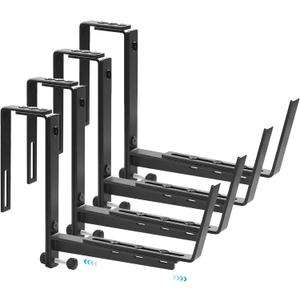 KAXIWEI Planter Box Bracket, Adjustable Hang Window Box Holder Hanging Flower Pot Stand Brackets for Outdoor Patio Garden Balcony Supporting Heavy Planters-4 Pack