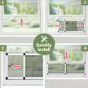 Expandable Window Screen 2 Pack - [Cat Proof Stainless Steel Mesh] Fits 28"-54" Wide x 20" High, Adjustable Aluminum Replacement Window Screens for Sliding Windows, White (Medium)
