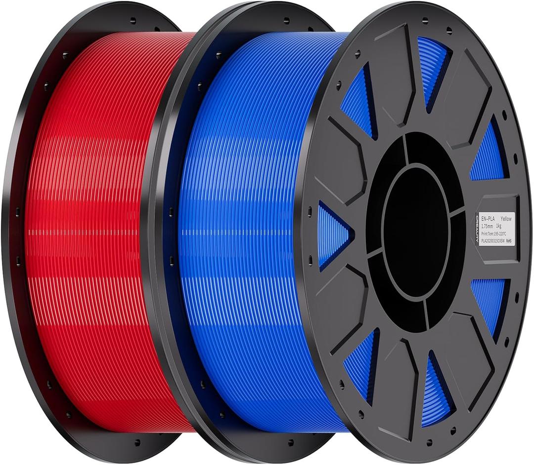 Creality Ender PETG 3D Printer Filament 1.75mm 2KG (4.4lbs), High Precision, Strong Toughness, Odorless, Better Flow, Moistureproof 3D Printing Ender PETG Filament, Blue & Red