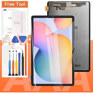 Screen Replacement For Samsung Galaxy Tab S6 Lite P610 P610N P615 LCD Display Touch Screen Digitizer Full Assembly, with Tools(Black)