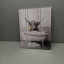 Yaoliyu Highland Cow Wall Art Farmhouse Bathroom Decor Black and White Canvas Prints Cow in Bathtub Picture Stretched and Framed Ready to Hang 16x20inch