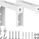 WALI Universal Projector Screen Ceiling Mount, Wall Hanging Mount L-Brackets, 6 inch Adjustable Extension with Hook Kit, Perfect Projector Screen Placement Hold up to 66 lbs (PSM001-W), White