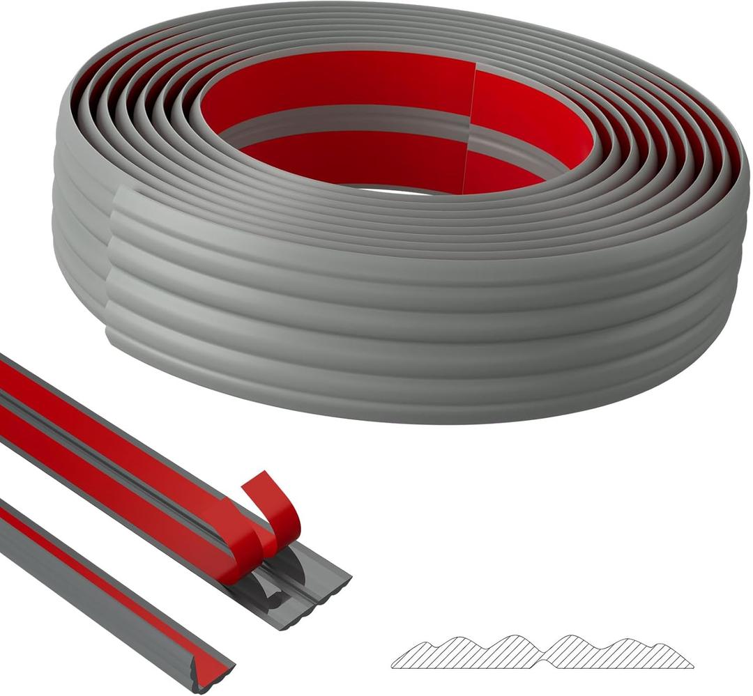 Duzzy Wall Corner Protector Trim, 10.5 Feet Flexible Inside & Outside Corner Guard Trim, Peel and Stick Corner Molding, Self-Adhesive Strip for Wall Edge, Ceiling, Door Frames, Countertop (Gray)
