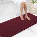 Smiry Luxury Chenille Bathroom Rugs 59x20, Extra Soft and Absorbent Shaggy Bath Mat, Machine Washable, Non-Slip Plush Carpet Runner for Tub, Shower, and Floor, Home Decor Accessories, Burgundy