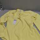 Alex Vando Womens Dress Shirts Wrinkle Free Regular Fit Long Sleeve Stretch Work Shirt (Medium, Hidden Placket Yellow)