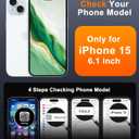 2 x SPIDERCASE Magnetic for iPhone 15 Case, [Curly Wavy Edge] with [2 Tempered Glass Screen Protector] [Full Camera Protection] Anti-Fingerprint Anti-Scratch Case for iPhone 15 6.1”, Blue