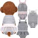 3 Pieces Reusable Dog Diapers Female Dog Period Diapers Washable Puppy Sanitary Panties with Adjustable Suspender Pet Underwear Jumpsuits for Female Doggy Doggie Puppy(M)