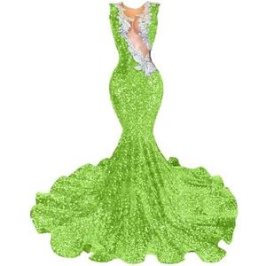 Ikerenwedding Prom Dresses Sequin Beaded Applique Mermaid Celebrity Gala Pageant Evening Party Gown. Size M, L