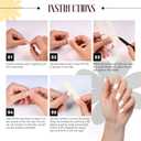 2 x MOOYIYAN Gloss Nail Strips|Uv Free|22 Pcs,Gel Nail Stickers|Long Lasting Two Weeks and Easy to Apply&Remove|Dazzle Blue