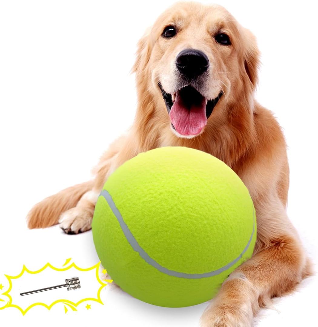 Banfeng Big Tennis Ball for Dogs, Giant Dog Tennis Ball Toy Large Outdoor Sports Gift for Small Medium Large Dog (Yellow, 9.5 inch)