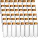 Frcctre 48 Pack 50ml Glass Test Tubes with Cork Stoppers, 30x100mm Clear Round Bottom Glass Test Tubes for Bath Salt Candy Storage Science Lab Party Plant Propagation Container