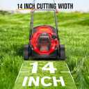 HEINPRO 14" Cordless Lawn Mower Compatible with Milwaukee M18 Battery, 2-in-1 Brushless Electric Lawn Mower for Small Yards, Push Mowers with 5-Position Height Adjustment, Red (Tool Only)