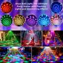 Sound Activated Party Lights with Remote Control Dj Lighting, Disco Ball Light Projected Effect Dancing Lights, Strobe Lamp for Parties Supplies Birthday Christmas Bar KTV Decorations -2-Pack