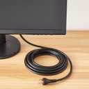 Amazon Basics PC Power Cord, 15 feet, AC Power Cord for Monitor, Computer, TV, 3 Prong, 18 AWG, 125 Volts, Black