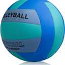 Volleyball Size 5 PU Leather Soft Indoor Outdoor Volleyballs Sports Training Game Play Ball for Beginner, Teenager, Adult, 8.2