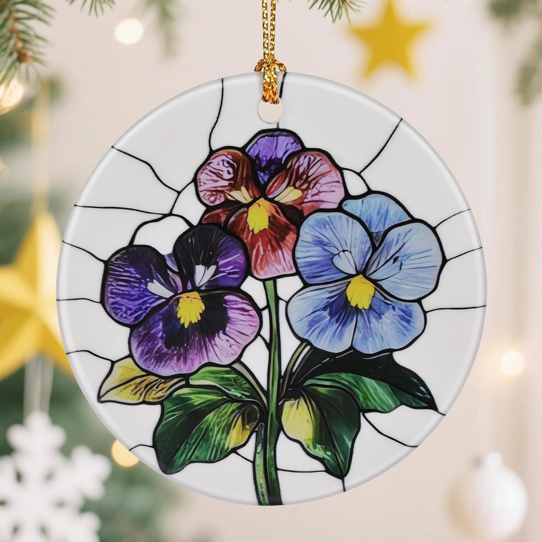 Birth Flower Christmas Decorations for Tree, Christmas Ornaments, Keepsake Ornaments, Holiday Decor, Holiday or Xmas Gifts, Birthday Gifts, Gift for Flower Lovers - Gift for People Born in February