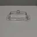 Glass Butter Dish with Cover, Clear Crystal Butter Holder Tray with Lid for Countertop Refrigerator (7.9in)