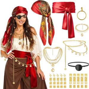8PCS Pirate Accessories for Women Halloween Pirate Costume Accessories