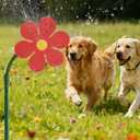 2 x Crazy Daisy Sprinkler Crazy Dancing Flower Water Sprinklers Funny Sun Flower Dancing Daisy Lawn Sprinkler for Yard Watering Dogs Playing Red Garden Sprinklers