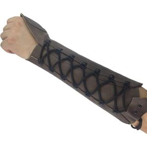 Handmade Leather Arm Guard Bow Hand Shooting Glove (Brown)