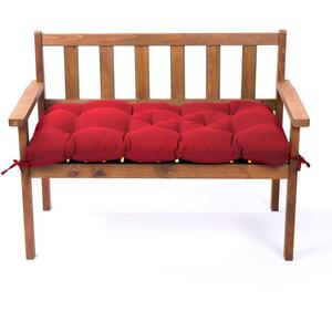 Indoor Outdoor Bench Cushion, Waterproof Swing Cushion Seat Chair Replacement Pads Pillow for Lounger Garden Furniture Patio Metal Wooden (Red, 47x20IN)