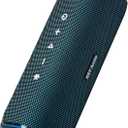 40W Bluetooth Shower Speaker, IPX7 Waterproof Floating Pool Speaker with Interactive Tap-to-Play Drum Beats, 25H Playtime, LED Lights, Built-in Mic for Hands-Free Calls in Bathroom, Blue