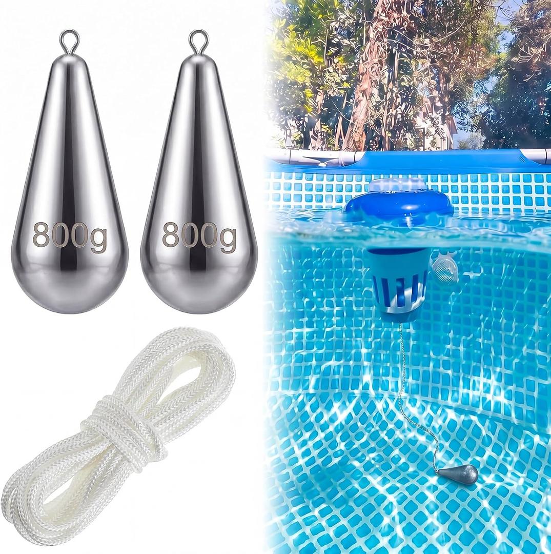 Relaxweex 2 Pack 800g Pool Float Anchor Weight Replacement Set Heavy Duty Fountain Pool Float with String Pools Weight Floating Anchor for Floats Lake(800g)