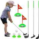 Kids Golf Clubs Set, Retractable Toy Golf Clubs for Toddlers,3 Clubs with Practice Balls, Putting Cups and Flag Poles, Mini Golf Set for Children Age 2 3 4 5 Years Old-Right Hand