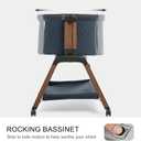 Jimglo 3 in 1 Baby Bassinet, Rocking Bassinets with Comfy Mattress and Wheels, Adjustable Height Bassinet Bedside Sleeper, Easy Folding Portable Crib for Newborn (Navy Blue)