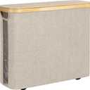 StorageWorks Toilet Paper Storage with Bamboo Lid, Toilet Paper Holder Basket for Up to 9 Mega or 12 Regular Size Rolls, Medium Paper Storage Baskets for Bathroom, Light Khaki, 1 Pack