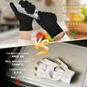 Cut Resistant Gloves, Level 5, Non-Slip Grip, Machine Washable, for Kitchen, Oyster Shucking, Woodworking (Black(female))