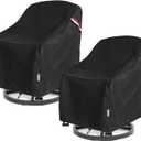 Patio Chair Covers Waterproof Heavy Duty Patio Furniture Covers, 33W x 35D x 36H Inches Swivel Outdoor Chair Cover 2 Pack (Black)
