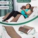 Lunix LX5 FSA 4-Piece Support for Shoulder & Upper Body Rest, Orthopedic Bed Wedge Pillow Set, Elevated Memory Foam for Post-Op Recovery & Sleep Comfort, Almond Brown