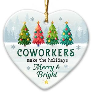 Christmas Ornaments for Coworkers 2025, Coworker Appreciation Gifts, Ceramic Ornaments for Christmas Office Decor, for Office Friends, Colleagues, Work Besties