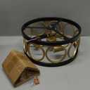 XINGQI 13" Modern Semi Flush Mount Ceiling Light Fixture, Black and Gold Drum Chandelier with Metal Shade Farmhouse Round Ceiling Lamp for Living Dining Room Bedroom