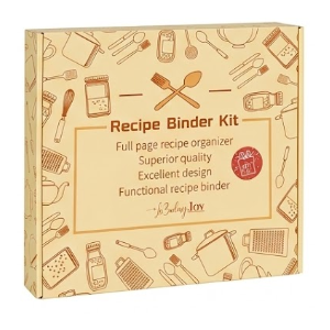 Recipe Binder 8.5x11 3 Ring, Recipe Book to Write in Your own Recipes, Full Page Recipe Binder with Plastic Sleeves, Blank Recipe Cards and Dividers (Gentian Blue)