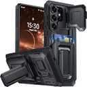 AMILIFECASES for Samsung Galaxy S26 Ultra Wallet Case with Card Holder & Kickstand & Full Camera Lens Cover, Military Grade Drop Shockproof Rugged Phone Case for S26 Ultra 6.9'', Black