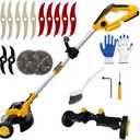 Electric Weed Wacker Eater Cordless Brush Cutter Battery Powered Weed Trimmer with Wheels 4 in 1 Brushless GrassTrimmer/Lawn Edge Compatible with Dewalt 20V Battery(Battery Not Included)