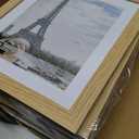 Hongkee 10x12 Picture Frame Set of 4, Made of Real Glass and Natural Oak Frame - Display Picture 8x10 with Mat or 10x12 Without Mat, 10 by 12 Photo for Wall Mounting