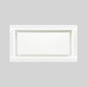 Flush Wall Vent Cover 6x12 Inch for Drywall Vent, Metal Wall-Mounted Air Register Grille, Easy Install, Paintable, (White, 1 Pc, No Manual Damper)