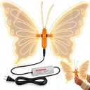 40cm Flapping LED Butterfly Light, Animated Luminous Outdoor Yard Decor (1) | Warm-White Motion Butterfly Lamp for Halloween, Christmas Tree, Thanksgiving and Garden Displays