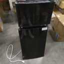 Small Refrigerator with Freezer, 3.6 Cu. Ft. Dorm Fridge with 7 Level Adjustable Thermostat, Compact Mini Fridge Freezer for Apartment, Kitchen, Office, Black( One shelf, and door broken)