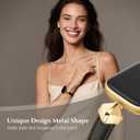 WFEAGL Slim Leather Band Compatible with Apple Watch for Women | Dressy Fancy Stylish Leather Band for iWatch 49/46/45/44/42mm,Series 11 10 9 8 7 6 5 4 3 2 1,SE Ultra-Black/Gold