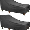 ULTCOVER Waterproof Patio Lounge Chair Cover Heavy Duty Outdoor Chaise Lounge Covers 2 Pack - 84L x 32W x 32H inch, Black
