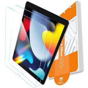 EZ-GLAZ-2 Pack for iPad 10.2 Inch Screen Protector 9th 8th 7th Gen (2021&2020&2019), Military-Grade Shatterproof, 9H+ Tempered Glass with Installation Box, Anti-Scratch, Apple Pencil Compatible, HD Clarity, Bubble Free