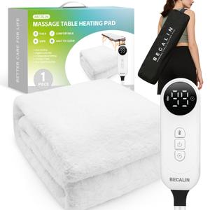 Massage Table Warmer Heating Pad Massage Bed Warmer Pad with 9 Hours Timer, 9 Heat Settings, Overheat Protection for Massage Bed & Spa, Thickened & Soft Fleece, 30" x 71", with Portable Storage Bag