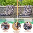 Barydat 4 Pcs Tufted High Back Chair Cushion Indoor Outdoor Seat and Back Cushions Palm Leaves Tropical Plants Lawn Rocking Chair Pads with Ties for Adirondack Patio Garden(Brown Blue)