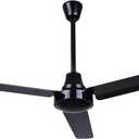 Canarm CP56D10N 56-Inch Industrial DC Ceiling Fan, High-Performance, Black, Downrod Mount, Energy-Efficient for Large Commercial & Residential Spaces